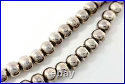 Vintage Native American 925 Sterling Silver Graduated Ball Bead Necklace Gw54