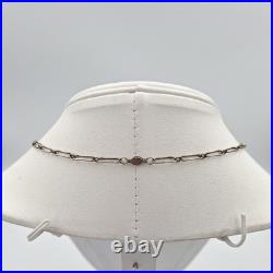 Vintage Native American 925 Sterling Silver Turquoise & Coral Lavalier Necklace