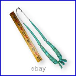 Vintage Native American Artisan Large Turquoise Heishi Statement Necklace 29 In