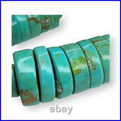 Vintage Native American Artisan Large Turquoise Heishi Statement Necklace 29 In