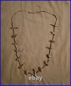 Vintage Native American Artisan Sterling Silver Animal Fetish Necklace 30