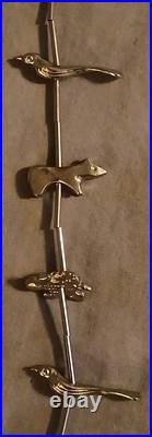 Vintage Native American Artisan Sterling Silver Animal Fetish Necklace 30