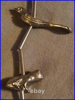 Vintage Native American Artisan Sterling Silver Animal Fetish Necklace 30