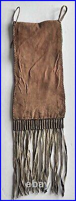 Vintage Native American Beaded Leather Fringe Tobacco Pipe Bag Medicine Pouch