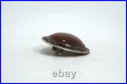 Vintage Native American Begay Sterling Silver & Carnelian Brooch Pendant