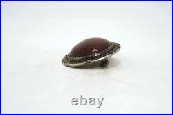 Vintage Native American Begay Sterling Silver & Carnelian Brooch Pendant
