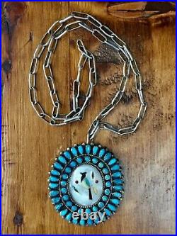 Vintage Native American Bird / Bluejay Inlay Pendant