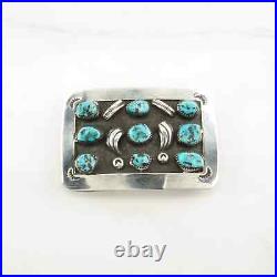 Vintage Native American Blue Turquoise Belt Buckle