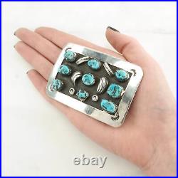 Vintage Native American Blue Turquoise Belt Buckle