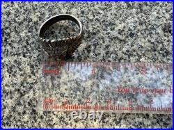 Vintage Native American Chief Men's Headdress Face Ring size 9 Sterling Silver