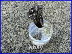 Vintage Native American Chief Men's Headdress Face Ring size 9 Sterling Silver