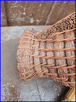 Vintage Native American Coil Reed basket Vase Jug Four Handles Must See 13 Vintage Native American Coil Reed basket Vase Jug Four Handles Must See 13