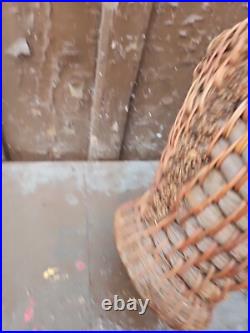 Vintage Native American Coil Reed basket Vase Jug Four Handles Must See 13