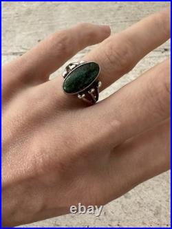 Vintage Native American Deep Turquoise Sterling Ring