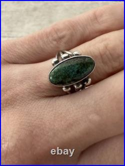 Vintage Native American Deep Turquoise Sterling Ring
