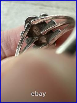 Vintage Native American Deep Turquoise Sterling Ring