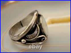 Vintage Native American Don Chee Sterling Silver Mother Of Pearl Ring Size 7