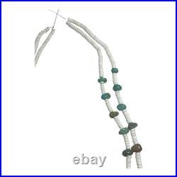 Vintage Native American Double Strand Turquoise Heishi Beaded Necklace