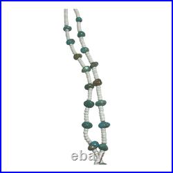 Vintage Native American Double Strand Turquoise Heishi Beaded Necklace