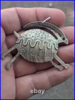 Vintage Native American ELK Sterling Silver Pendant Signed Artisan