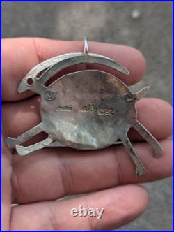 Vintage Native American ELK Sterling Silver Pendant Signed Artisan