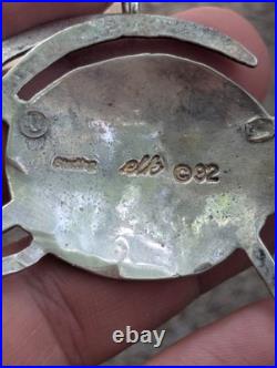 Vintage Native American ELK Sterling Silver Pendant Signed Artisan