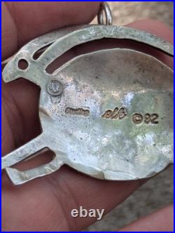 Vintage Native American ELK Sterling Silver Pendant Signed Artisan