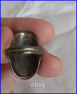 Vintage Native American Genuine Coral Snake Eye Ring by Artist B. Touchin