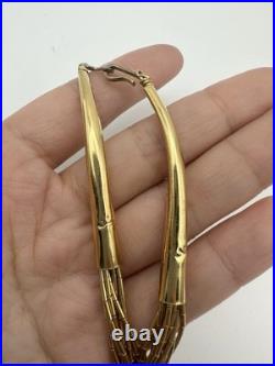Vintage Native American Gold Plated Multistrand Layered Necklace 24