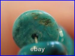 Vintage Native American Graduated Turquoise Disc Necklace 19 Long Beautiful
