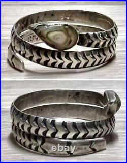 Vintage Native American Hallmarked Sterling Silver Snake Wrap Ring, Size 8.5