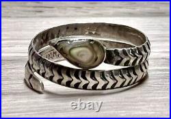 Vintage Native American Hallmarked Sterling Silver Snake Wrap Ring, Size 8.5