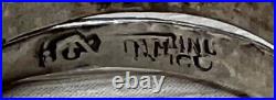 Vintage Native American Hallmarked Sterling Silver Snake Wrap Ring, Size 8.5
