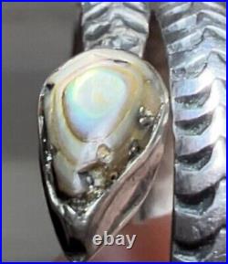 Vintage Native American Hallmarked Sterling Silver Snake Wrap Ring, Size 8.5