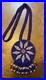 Vintage Native American Hand Crafted Beaded Medallion Necklace Blue Starburst