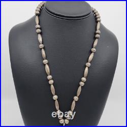 Vintage Native American Handmade Beaded Necklace With Sterling Royston Turquoise
