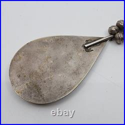 Vintage Native American Handmade Beaded Necklace With Sterling Royston Turquoise