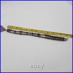 Vintage Native American Handmade Beaded Necklace With Sterling Royston Turquoise