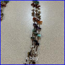 Vintage Native American Heishi Necklace 3 Strand Turquoise Multi Stone