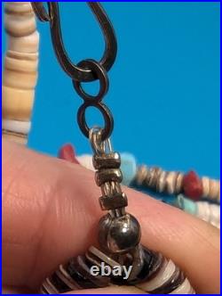 Vintage Native American Heishi Turquoise Coral Nuggets Women's Necklace Jewelry