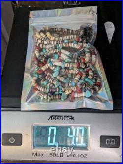 Vintage Native American Heishi Turquoise Coral Nuggets Women's Necklace Jewelry