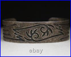 Vintage Native American Hopi Sterling Silver Cuff Bracelet