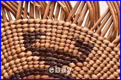 Vintage Native American Indian Hupa Yurok Woven Basket Plaque Flat- Tray Trivet