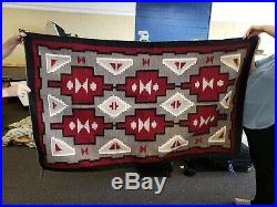 Vintage Native American Indian Navajo Rug Blanket 3' 3.5 x 5' 6 Nila J Begay