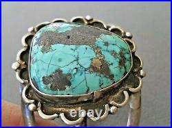 Vintage Native American Indian Navajo Turquoise Sterling Silver Cuff Bracelet