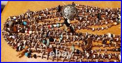 Vintage Native American Indian Necklace 10 Strands Heishi