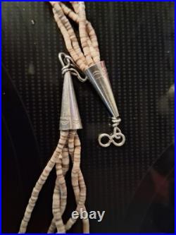 Vintage Native American Indian Zuni Multi Color 5 Strand Fetish Beaded Necklace