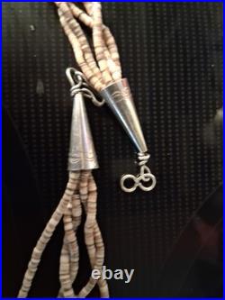 Vintage Native American Indian Zuni Multi Color 5 Strand Fetish Beaded Necklace