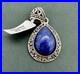 Vintage Native American Indonesia Sterling Silver 925 Blue Lapis Lazuli Pendant