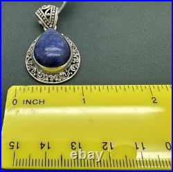 Vintage Native American Indonesia Sterling Silver 925 Blue Lapis Lazuli Pendant